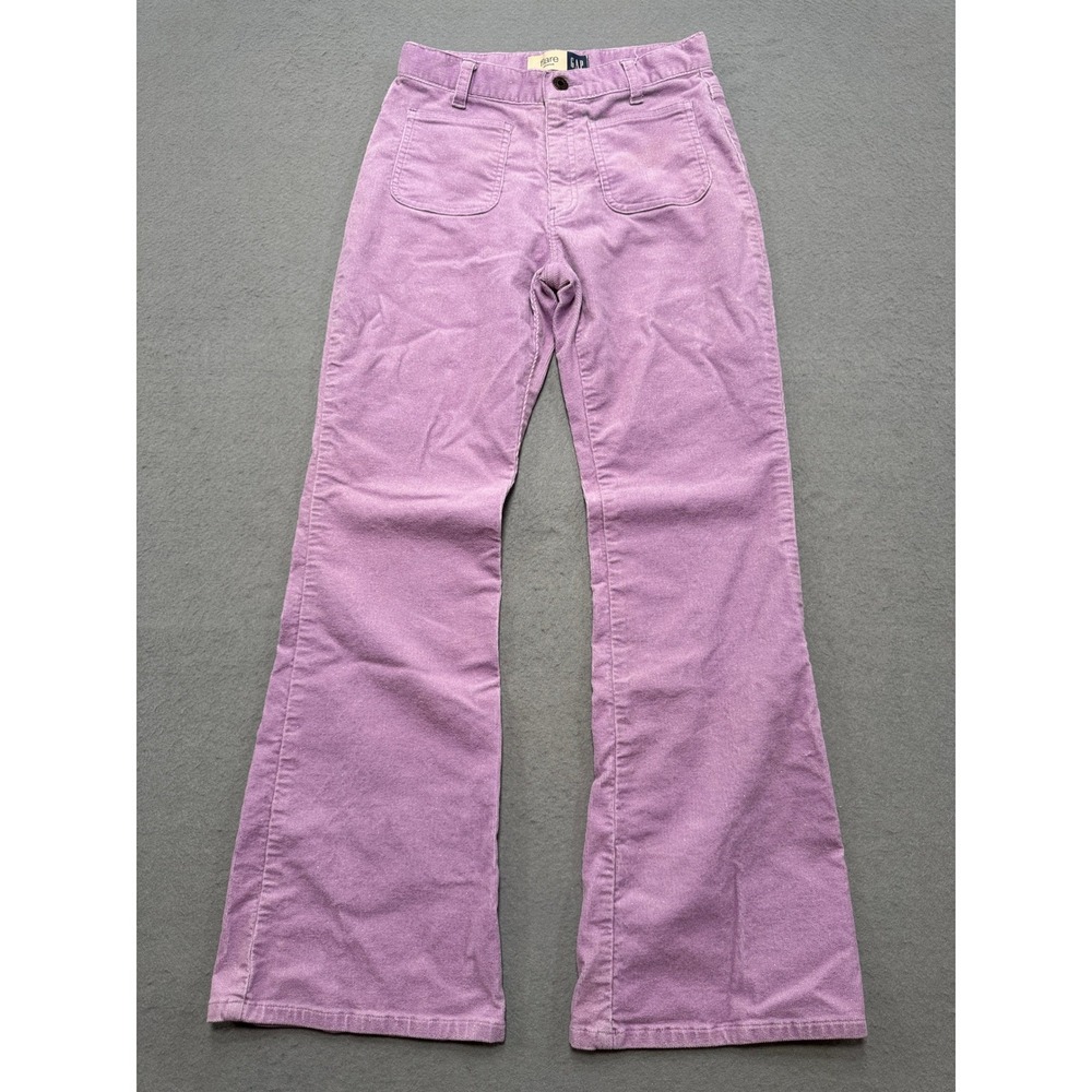 GAP Flare Corduroy Pants Girl's 14 Purple Stretch Relaxed Fit Mid Rise Casual
